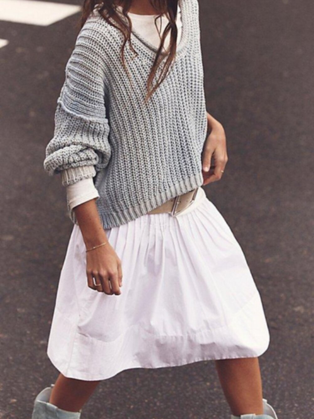 Free People Peyton Pintuck Midi Skirt High Rise Curved Drop Waist L